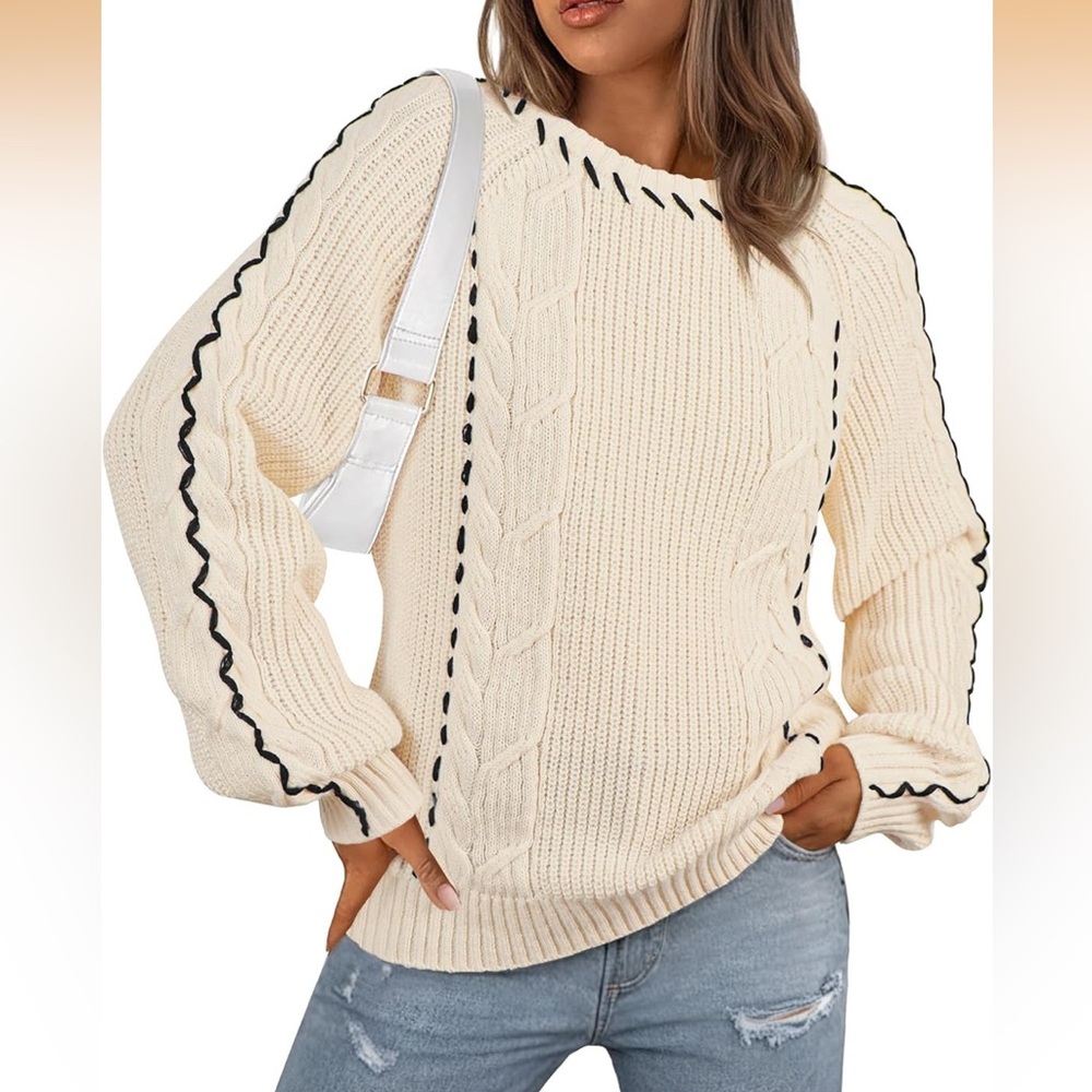 Cream Cable Knit Sweater